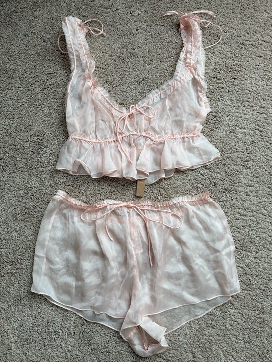 SKIMS Other - SKIMS Romance Babydoll Top & Short Silk Set